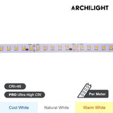 Archilight LED Strip ProPlus CC High CRI 120LEDs/m (/3.28Ft) 14.4W/m (/3.28Ft) 24V IP20 CRI>95  - 5m, 16.4 FT Package, Unit Price showing per metre (per 3.28 Ft)