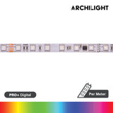 Archilight LED Strip ProPlus RGB SPI Digital Pixel Programmable 60LEDs/m (/3.28Ft) 12W/m (/3.28Ft) 24V IP20 - RGB Multicolour - 5m, 16.4 FT Package, Unit Price showing per metre (per 3.28 Ft)