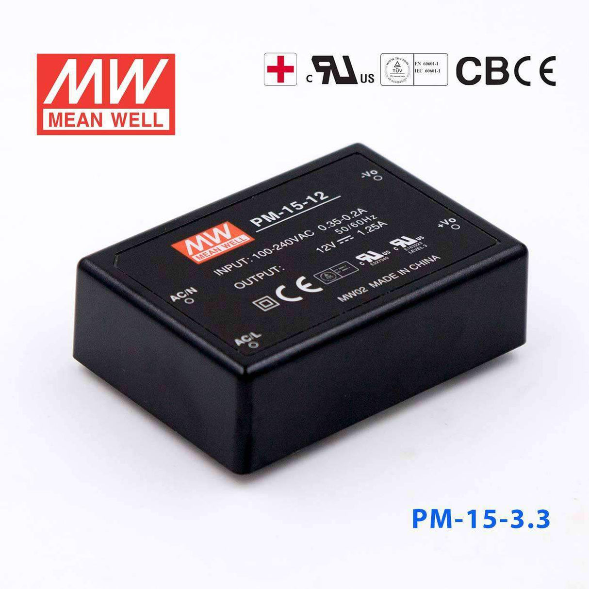 Mean Well PM-15-3.3 Power Supply 15W 3.3V