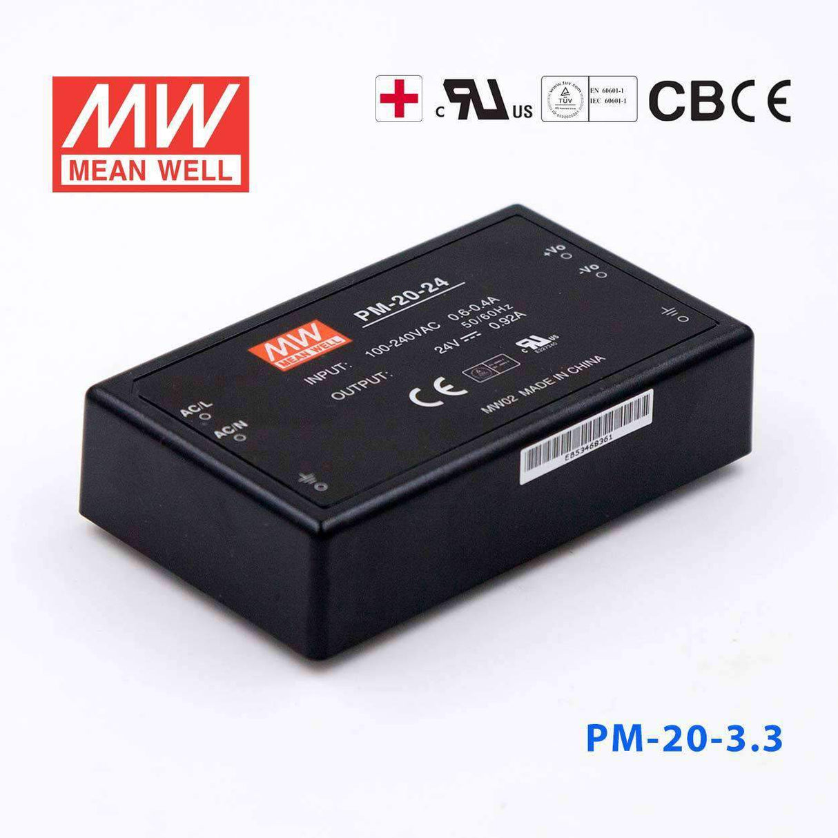 Mean Well PM-20-3.3 Power Supply 20W 3.3V