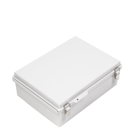 Boxco P-Series 11.02 x 14.96 x 5.12 Inches(280 x 380 x 130mm) Plastic Enclosure, IP67, IK08, ABS, Grey Cover, Molded Hinge and Latch Type