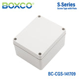 Boxco S-Series 5.51 x 6.69 x 3.74 Inches(140x170x95mm) Plastic Enclosure, IP67, IK08, PC, Grey Cover, Screw Type