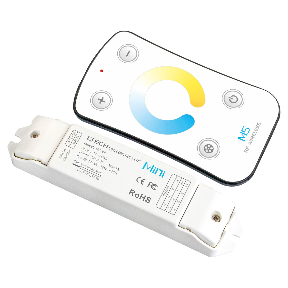 Ltech M5+M3-3A Mini Controller with RF Remote - Colour Temperature